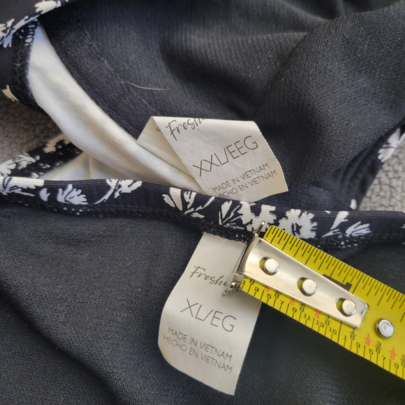 FRESHWATER Swimwear Womens Black White Flora Top XXL Bikini Bottom XL 2PC - Picture 8 of 8